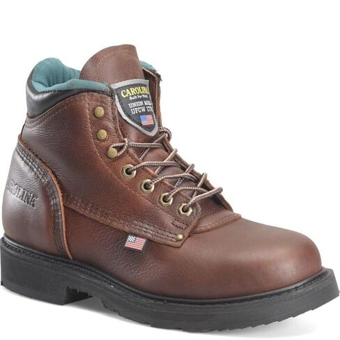 Carolina Boots Sarge 6" Soft Toe Work Boots for Men - Amber Gold Leather, AG7 Footbed, EH Rated, DRI-LEX Lining, Durable Comfort, Brown - 18 2E in Saudi Arabia