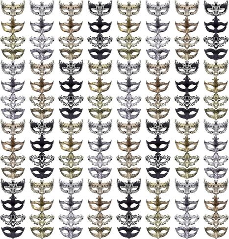 FEQO 128 Pieces Masquerade Masks Vintage Antique Venetian Masks for Men Women in Saudi Arabia