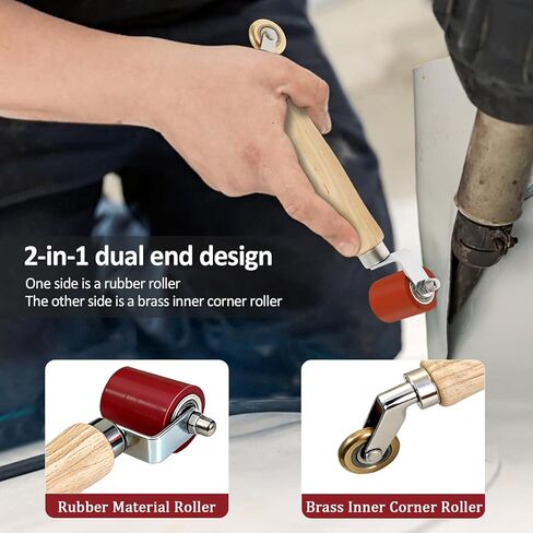 2 Pcs Seam Roller, 40mm Silicone Seam Roller with 6mm Brass Details, Smooth Seam Roller Tool for PVC/TPO/EPDM Single-Ply Roofing Tape in Kuwait