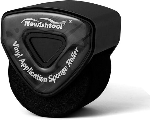 NEWISHTOOL بكرة التماس الإسفنجية لتغليف الفينيل، أداة قضيب الفينيل المصنوعة من الألومنيوم المحمولة على شكل عجلة إسفنجية ناعمة، أسطوانة طلاء، أدوات تدحرج مقاومة للحرارة لتطبيق الفينيل PPF التثبيت in Kuwait