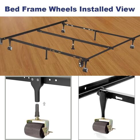 Heavy Duty Bed Frame Wheels Casters Rollers for Bed Frame Socket Sleeve Install with Locking,Set of 4 in Kuwait