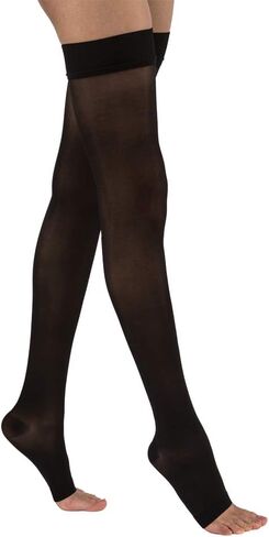 JOBST 119767 UltraSheer Compression Stocking with Silicone Dot Top Band, Thigh High, 15-20mmHg, Open Toe, X-Large, Natural in Kuwait