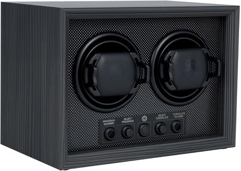 Mcbazel Double Watch Winder للساعات الأوتوماتيكية، صندوق مزدوج للساعة مع 5 أوضاع، محرك هادئ، هدية مثالية للرجال والأب والنساء - أسود in Kuwait