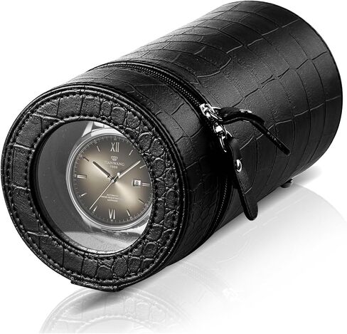 Watch Winder for Automatic Watches – Battery and AC Adapter Powered, Silent Motor, 2 Rotating Modes, Travel-Friendly Design with Acrylic Window for Men and Women in Saudi Arabia