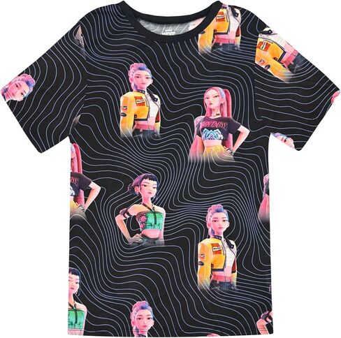 Komar Kids KPop Demon Hunters Girls Nightgown Pajamas - Short Sleeve Sleep Shirt Dress, Dorm Kid Sleepwear - Official Product in Saudi Arabia