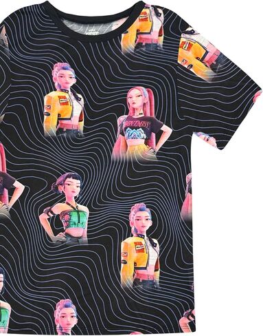 Komar Kids KPop Demon Hunters Girls Nightgown Pajamas - Short Sleeve Sleep Shirt Dress, Dorm Kid Sleepwear - Official Product in Saudi Arabia