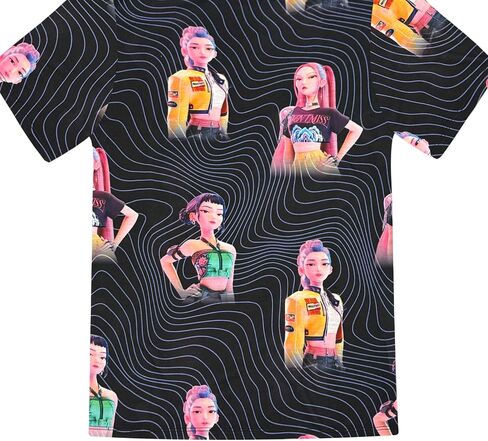 Komar Kids KPop Demon Hunters Girls Nightgown Pajamas - Short Sleeve Sleep Shirt Dress, Dorm Kid Sleepwear - Official Product in Saudi Arabia