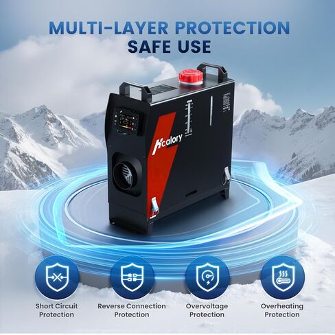 Diesel Heater 8KW, HBS1S Portable Diesel Air Heater with App Control, 10-Temperature Settings, 18% Boost in Burning Efficiency, Auto Start-Stop, and 110V AC 12V 24V DC, for Car, Campers, 2025 Upgraded in Saudi Arabia
