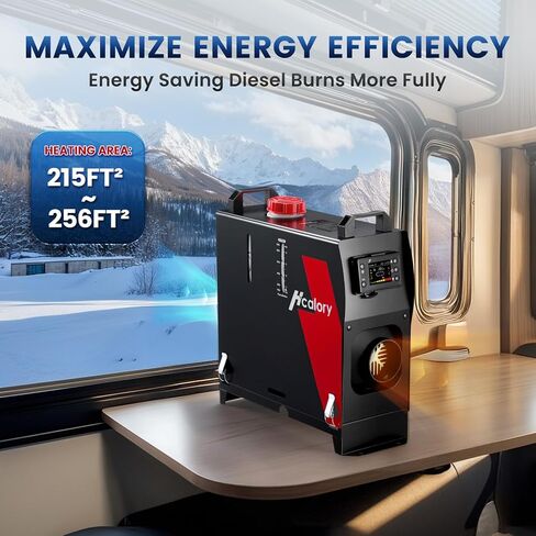 Diesel Heater 8KW, HBS1S Portable Diesel Air Heater with App Control, 10-Temperature Settings, 18% Boost in Burning Efficiency, Auto Start-Stop, and 110V AC 12V 24V DC, for Car, Campers, 2025 Upgraded in Saudi Arabia