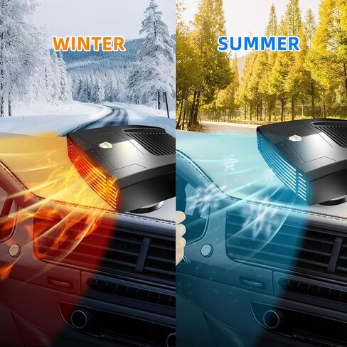 Car Heater 12V, 2 in 1 Portable Car Heater Fast Heating Quickly Defrost Defogger Demister Heat Cooling Fan Auto Dryer Windshield Defroster Plug in Cigarette Lighter (N705) in Saudi Arabia