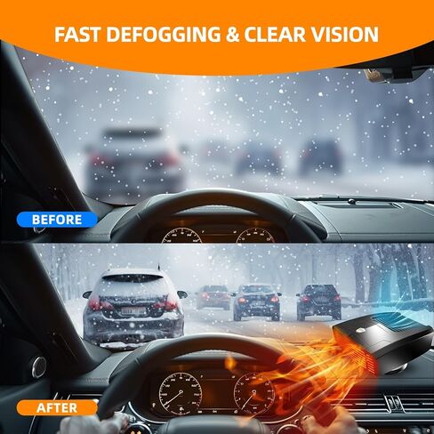 Car Heater 12V, 2 in 1 Portable Car Heater Fast Heating Quickly Defrost Defogger Demister Heat Cooling Fan Auto Dryer Windshield Defroster Plug in Cigarette Lighter (N705) in Saudi Arabia