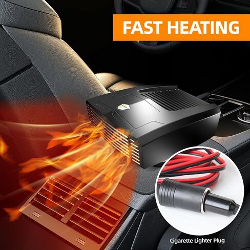 Car Heater 12V, 2 in 1 Portable Car Heater Fast Heating Quickly Defrost Defogger Demister Heat Cooling Fan Auto Dryer Windshield Defroster Plug in Cigarette Lighter (N705) in Saudi Arabia