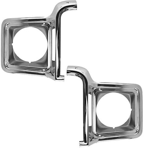 New Front Headlight Trim Bezel Set Chrome Right Passenger & Left Driver Side For Chevrolet & GMC C/k/Suburban Pickup Truck 1973-1978 Direct Replacement 376628 376627 GM2512134 in Saudi Arabia