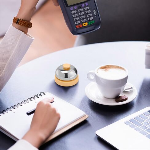 4 قطع جرس اتصال للخدمة مقاس 2.4 بوصة، جرس مكتب أمامي بهيكل معدني، رنين صوت واضح وواضح لمنطقة الاستقبال لتدريب الكلاب وألعاب التوافه (الأزرق والأسود والأحمر والكاكي) in Kuwait