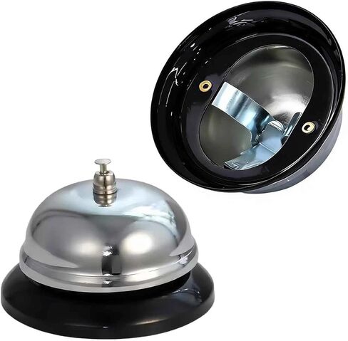 Call Bell Service Bell Sliver Manual Press Diameter 3.3" Compact Desk Bell for Kitchen, Schools, Reception, Hotels, Hotels, Hospitals, Warehouses & Home Use in Saudi Arabia