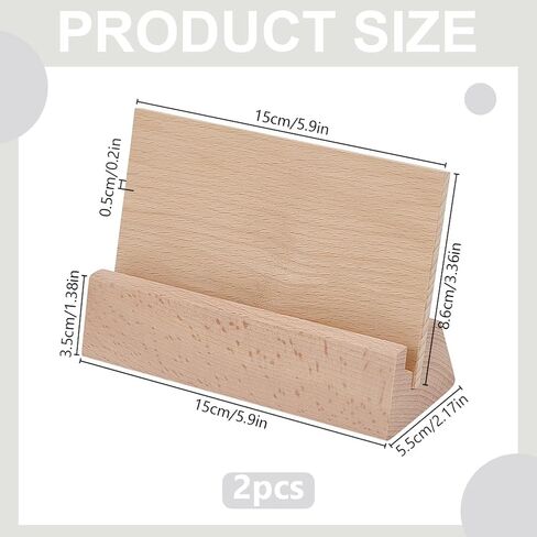 WEBEEDY 2 Sets Desktop Wood Calendar Stands Beech Wooden Holder Base for Display Place Card Postcard Photo Picture Book Artworks, Office Home Desktop Wedding Decoration, 4x2x1.4 inch in Saudi Arabia