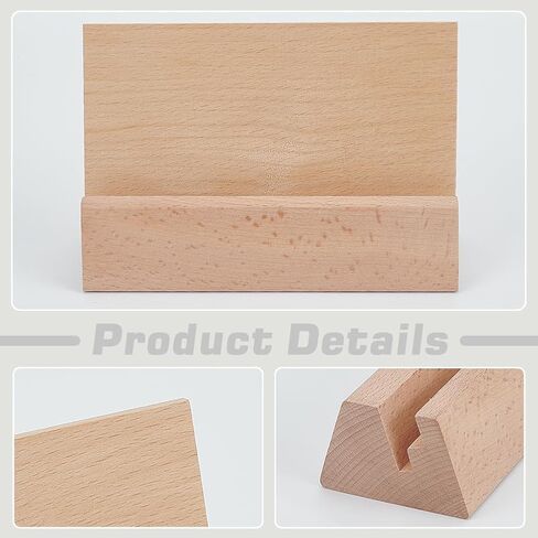 WEBEEDY 2 Sets Desktop Wood Calendar Stands Beech Wooden Holder Base for Display Place Card Postcard Photo Picture Book Artworks, Office Home Desktop Wedding Decoration, 4x2x1.4 inch in Saudi Arabia