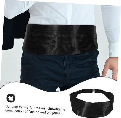 Veemoon Adjustable Pretied Cummerbund for Men Tuxedo Girdle Belt Buckle Satin Cummerbund for Formal Occasions in Saudi Arabia