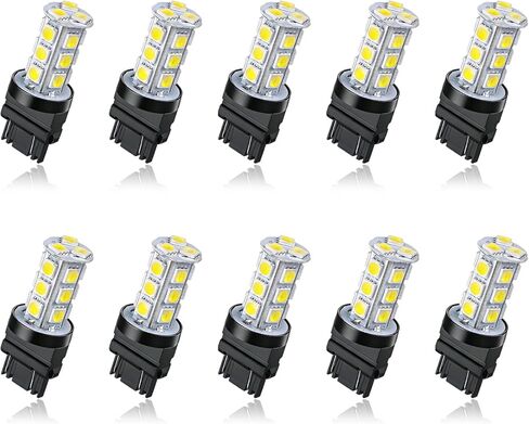 3157 LED Bulb, White 5050-18SMD 3157 LED Brake Reverse Tail Light Bulb, Super Bright 3156 T25 Switchback Light Taillight Bulbs Backup Reversing Turn Signal Wedge Base Lamp Replacement（10PCS） in Saudi Arabia