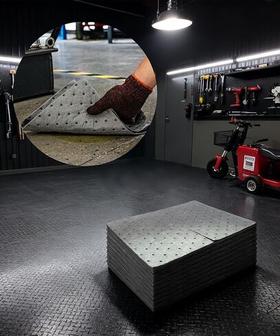 Oil Absorbent Pads,Universal Pads for Automotive,Car Accessories 13"x9.8" Garage Mats Absorbent Pads,Suitable for Automotive,Garage,Workshop,Antifreeze,Brake Fluid,Coolant Instantly in Saudi Arabia