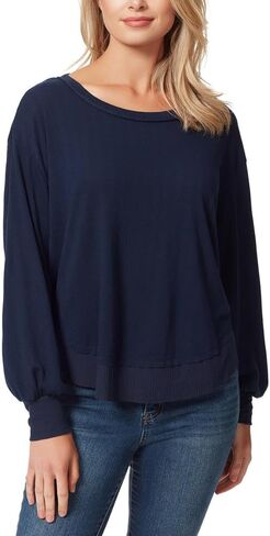 Jessica Simpson Womens Ribbed Crew Neck Pullover Top in Saudi Arabia