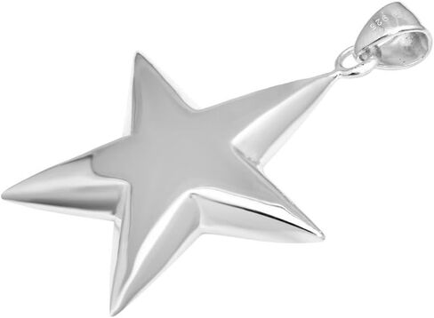 CloseoutWarehouse Sterling Silver High Polished Puffy Engravable Star Pendant in Saudi Arabia