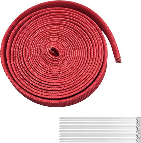 سلك التيتانيوم درع الحرارة السيارات درع الحرارة كم خط الوقود 1 بوصة معرف × 10FT خرطوم السيارات شرارة التوصيل سلك غطاء حماة الأحذية لفة 2500 درجة للسيارة وسلك السيارات كابل الفرامل المنوال in Kuwait