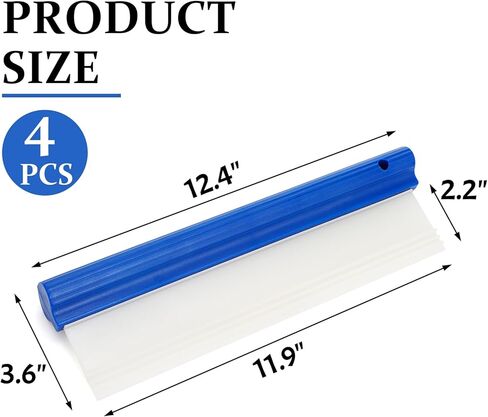 Goaste 4 Pack 12.4 بوصة ممسحة تجفيف السيارة، شفرة مياه من السيليكون للسيارات، ممسحة مياه مرنة على شكل حرف T، ممسحة نافذة السيارة احترافية ثلاثية الطبقات للزجاج الأمامي والزجاج والمرآة والحمام باللون الأزرق in Saudi Arabia