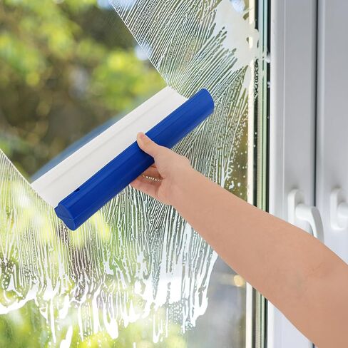 Goaste 4 Pack 12.4 بوصة ممسحة تجفيف السيارة، شفرة مياه من السيليكون للسيارات، ممسحة مياه مرنة على شكل حرف T، ممسحة نافذة السيارة احترافية ثلاثية الطبقات للزجاج الأمامي والزجاج والمرآة والحمام باللون الأزرق in Saudi Arabia