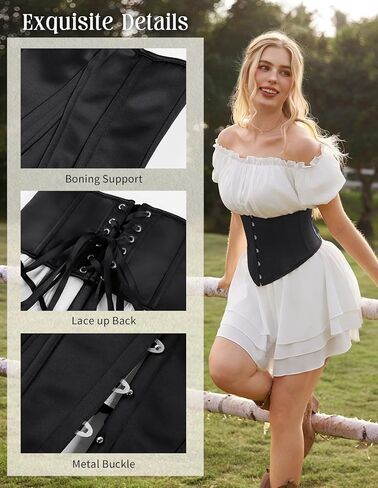 Scarlet Darkness Corset Belt for Women Underbust Satin Waist Training Cincher Corset in Saudi Arabia