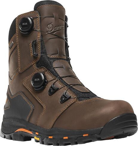 Danner Vicious BOA 8" Men Work Boots, Composite Toe, BOA Fit, Waterproof, EH Rated, Gore-Tex Lined, Slip Resistant Vibram Outsole, Brown - 11 D in Saudi Arabia