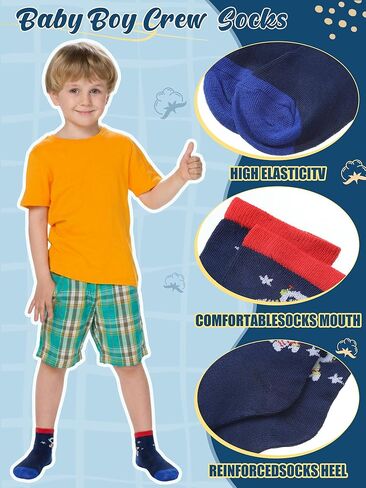 30/60 Pairs Kids Boys Girls Socks Sport Round Neck Boys Girls Dress Cotton Crew Socks for Toddler Kids Children in Saudi Arabia