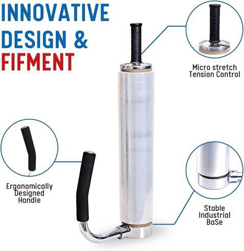 Pallet Stretch Film Packing Machine Shrink Wrap Dispenser Holder, Adjustable Height from 12-20 inch Heavy-Duty Packing Tool for Industrial Use in Saudi Arabia