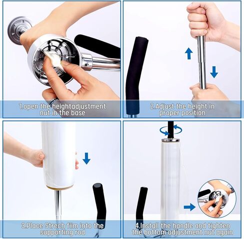 Pallet Stretch Film Packing Machine Shrink Wrap Dispenser Holder, Adjustable Height from 12-20 inch Heavy-Duty Packing Tool for Industrial Use in Saudi Arabia