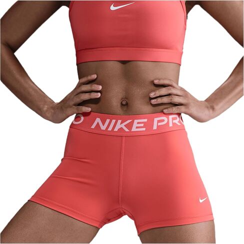 Nike Women's Pro 3" Shorts (as1, Alpha, s, Regular, Regular, Malachite/Obsidian) in Kuwait