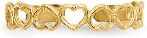 Jewelry Affairs 14k Yellow Gold Hearts Open Adjustable Toe Ring in Saudi Arabia