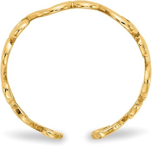 Jewelry Affairs 14k Yellow Gold Hearts Open Adjustable Toe Ring in Saudi Arabia