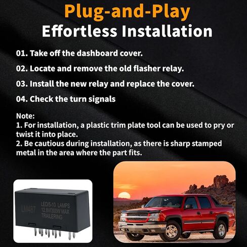 LM487 LED Flasher Relay Compatible with Chevy Silverado GMC Sierra Cadillac Hummer 2003-2007 Flasher Relay for Led Turn Signal Fix Hyper Flash Turn Signal Flasher Blinker Hazard Warning GMT800 10 Pins in Kuwait