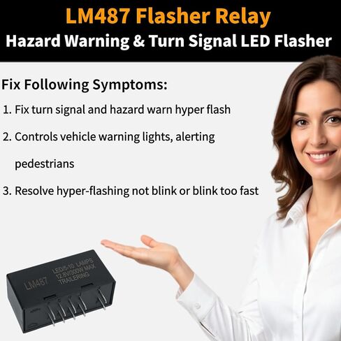 LM487 LED Flasher Relay Compatible with Chevy Silverado GMC Sierra Cadillac Hummer 2003-2007 Flasher Relay for Led Turn Signal Fix Hyper Flash Turn Signal Flasher Blinker Hazard Warning GMT800 10 Pins in Kuwait