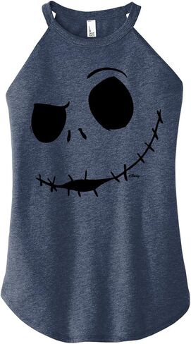 Disney The Nightmare Before Christmas - Jack Face - Juniors High Neck Tank Top in Saudi Arabia