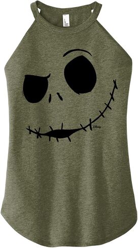 Disney The Nightmare Before Christmas - Jack Face - Juniors High Neck Tank Top in Saudi Arabia
