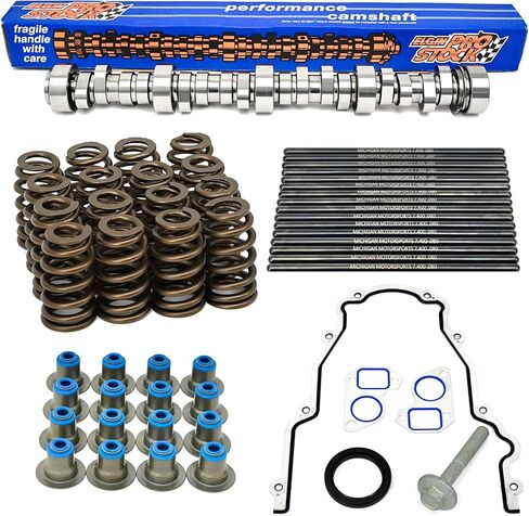 مجموعة تثبيت عمود الحدبات المرحلة 2 من Sloppy Mechanics Elgin 1840-P لشاحنات Gen III/IV LS 4.8L 5.3L LS1 Vortec (تتضمن مجموعة الكاميرات والجوانات والرافعات والصواني) in Kuwait