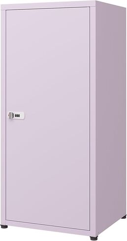 MIOCASA Metal Locker Storage Cabinet with Lock and Shelves,Single Door Lockable Cabinet for Bedroom,School,Kindergarten (White) in Kuwait