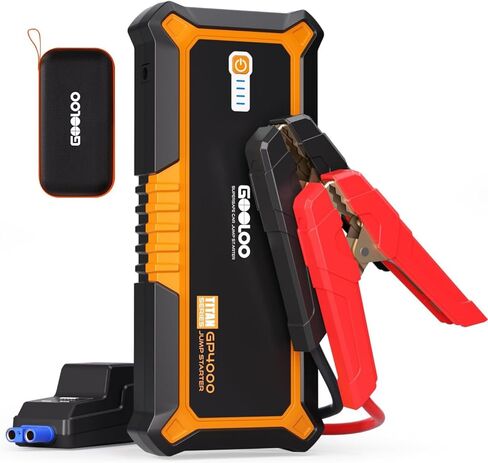 GOOLOO GP4000 Jump Starter 4000A Peak Car Starter (All Gas,up to 10.0L Diesel Engine) SuperSafe 12V Lithium Jump Box,Auto Battery Booster Pack,Portable Power Bank with USB Quick Charge and Type C Port in Saudi Arabia