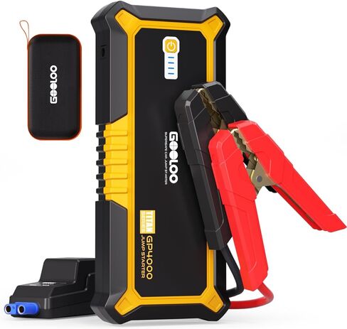 GOOLOO GP4000 Jump Starter 4000A Peak Car Starter (All Gas,up to 10.0L Diesel Engine) SuperSafe 12V Lithium Jump Box,Auto Battery Booster Pack,Portable Power Bank with USB Quick Charge and Type C Port in Saudi Arabia