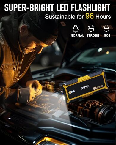 GOOLOO GP4000 Jump Starter 4000A Peak Car Starter (All Gas,up to 10.0L Diesel Engine) SuperSafe 12V Lithium Jump Box,Auto Battery Booster Pack,Portable Power Bank with USB Quick Charge and Type C Port in Saudi Arabia