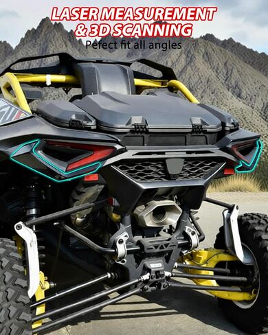 SAUTVS Black Rear Left & Right Taillight Trim Panel Kit for Can-Am Maverick R MAX X RS RC 2024-2026 Models Accessories, Replace #708303788#708303789 in Saudi Arabia