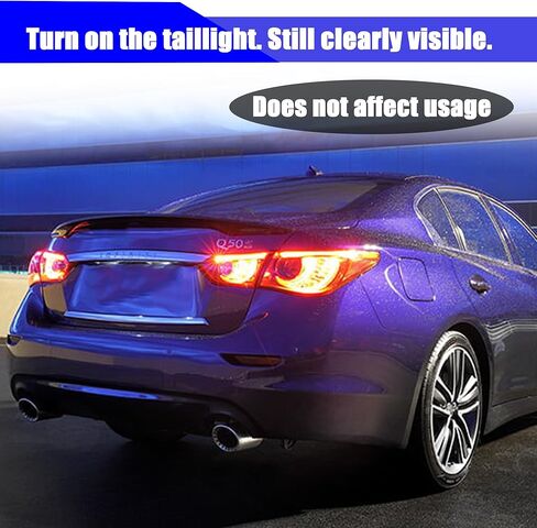 أغطية إضاءة الذيل مناسبة لسيارة Infiniti Q50 2014 2015 2016 2017، غطاء حماية خلفي أسود مدخن مجموعة حواف الملحقات الخارجية in Saudi Arabia