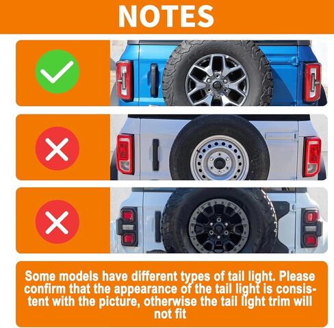 for Bronco Smoked Tail Light Covers & 3rd Brake Light Cover for Bronco 2021+ Smoked Black Exterior Accessories 3pcs(Not fit Base/Big Bend/Raptor/Heritage Edition/Black Diamond) in Saudi Arabia