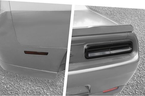Jimen Fit for Dodge Challenger 2015-2023, 8PCS Tail Light Bezel Smoked Taillight Overlays & Side Marker Light Cover Trim Tint Kit in Saudi Arabia